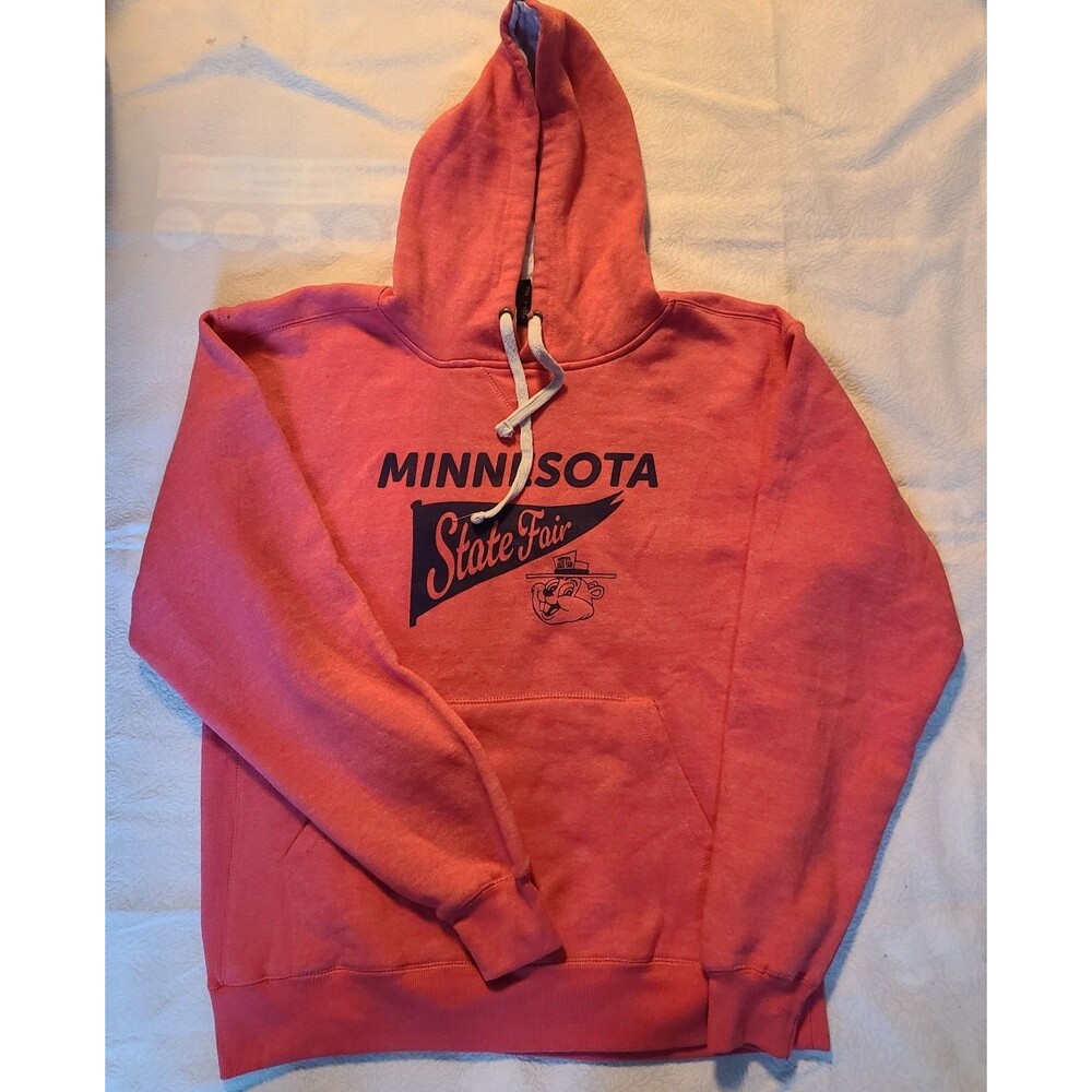 Premium Minnesota State Fair Hoodie Adult Large Pink Heavyweight Pullover Sweats